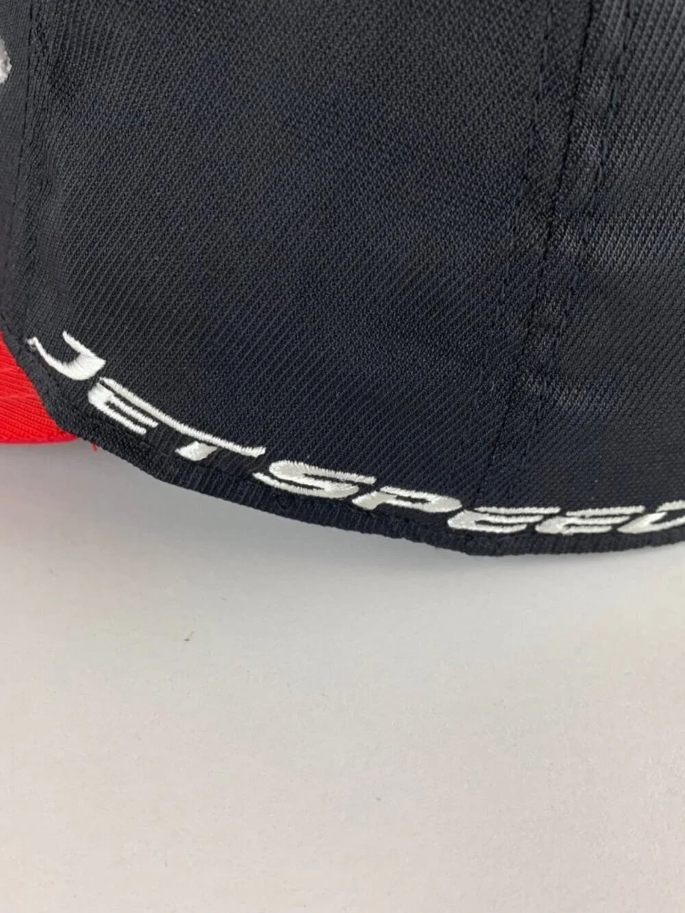 CCM Jetspeed Black Red Stretch Fitted Hat Mens One Size